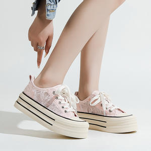 Zapatos Casuales de Mujer, Estilo Coreano Clásico, con Cordones, Tendencia de Moda de Verano, Aumentan la Estatura, Tela de Alta Calidad - Product Image 5