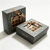 Boîte cadeau de luxe personnalisée pour bonbons, en carton alimentaire, avec compartiments quadrillés, pour chocolats, idéale pour mariage et Saint-Valentin