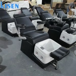 Kisen Vente en gros de fauteuils de pédicure électriques inclinables en cuir de haute qualité, personnalisables en noir, blanc, marron, rouge, or, rose, pour homme - Product Image 1