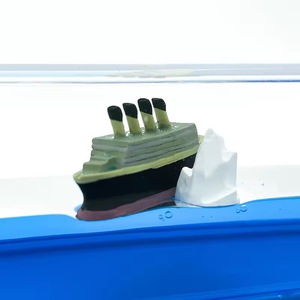 Hot bán Acrylic Titanic Iceberg tàu chất lỏng chuyển động trang trí nội thất, chất lỏng nổi chai paperweight Bàn đồ chơi OEM/ODM có sẵn - Product Image 3