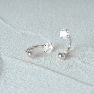 CANNER Vente en gros Boucles d'oreilles à crochet incurvé en argent S925, Boucles d'oreilles à boucle à vis en forme de U, Anneaux de piercing pour le corps et le ventre, Boucles d'oreilles pour cartilage - Product Image 4