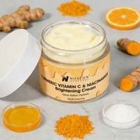 Crème éclaircissante au curcuma, vitamine C et niacinamide - Soulage l'inflammation, atténue les taches brunes, retient l'hydratation, repulpe et illumine la peau