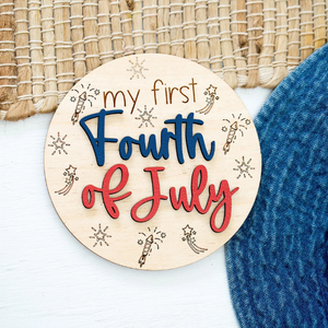 PAFU Letrero de Madera 3D 'Hello World', Tarjetas de Hitos para Bebés, Mis Primeras Celebraciones, Mis Primeros Accesorios para Fotos del 4 de Julio - Product Image 4