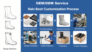 Bottes de pluie en caoutchouc durables OEM/ODM <span class=keywords><strong>pour</strong></span> enfants, imperméables, antidérapantes, chaussures d'hiver courtes <span class=keywords><strong>pour</strong></span> tout-petits, petits enfants, grands enfants - Product Image 2