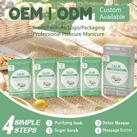 Kit de pédicure spa 4 étapes, ensemble de soins des pieds à l'eau de jasmin et de lys, bain purifiant, bain détoxifiant, masque, gommage au sucre, beurre de massage, coffret