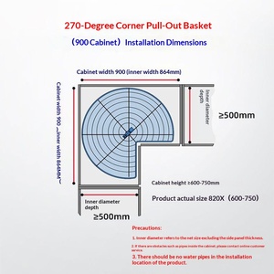 Estante giratorio de doble capa para especias, extraíble de esquina, con cesta giratoria de 270 grados para gabinetes de cocina, modelo Little Monster - Product Image 4