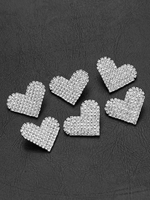 Premium Exquis Cuivre Griffe Strass Fermoir Bouton En Forme De Coeur Cristal Incrusté Embellissement pour Premium Vêtements & Artisanat