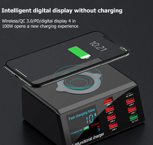 WLX X9 Caricatore USB Wireless a 8 Porte con Ricarica Rapida PD+QC3.0+USB, Stazione di Ricarica con Display LED per Laptop e <span class=keywords><strong>Tablet</strong></span>, per Riparazioni - Product Image 6