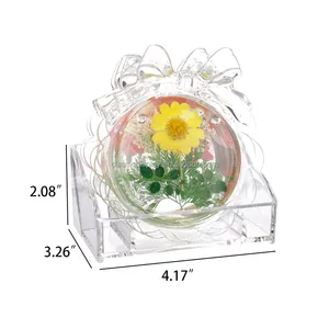 لوحة أكواب بلاستيكية عالية شفافة, 2200B(6) لوحة أكواب بلاستيكية عالية شفافة مصنوعة من الأكريليك ، قاعدة أكواب للمقهى بزهور حقيقية