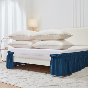 Washable <strong>Single</strong> Queen King Size <strong>Bed</strong> <strong>Sheets</strong> with Elastic Belt Solid Pattern Home and Hotel <strong>Bed</strong> Skirt Cover - Product Image 2