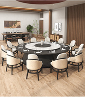 Modernes Design Elektrischer Esstisch Stuhl Kombination Hotel Bankett Automatischer Plattenspieler Rock Board Großer Holztisch für Bankette