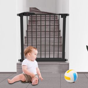 Siyah & beyaz emniyet bebek kapıları basit kurulum dayanıklı Metal bebek merdiven kapıları yüksek kaliteli hafif çocuk güvenlik kapısı - Product Image 3