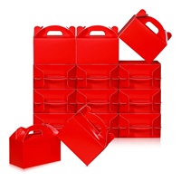 Boîte en carton rouge pour bonbons de mariage, chocolats, festivals, cadeaux de naissance, pâtisseries, emballage réutilisable et portable en carton