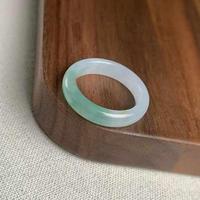Kualitas Terbaik Icy Jade cincin hijau bunga batu alam mode cincin jenis a Icy-Quality penyembuhan giok cincin untuk wanita