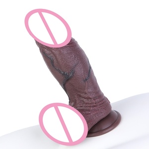 2.56'' Thick Foreskin Black Penis Real Ejaculating <b>Dildo</b> 2in 1 Penis Silicone Squirtuing Sex Toy with Suction Cup Adult Pleasure - Product Image 2