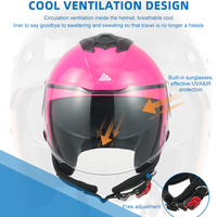 Casque de moto demi-face rétro rose unisexe en ABS certifié ECE, vente en gros OEM, toutes saisons
