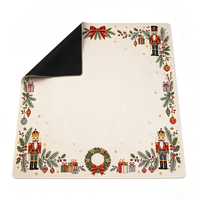 Tapis de Mahjong Américain de Noël - 33 pouces, 2 mm, polyester, caoutchouc naturel, antidérapant, fabricant en gros sur mesure