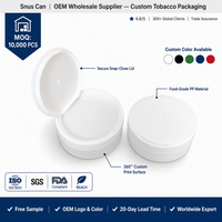 Boîte à snus en plastique PP blanc avec logo personnalisé, couvercle à clapet, pour sachets de nicotine, marque de tabac, OEM, vente en gros