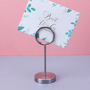 Support de signalisation de table en acier inoxydable, clip rond de 40x100mm, pour restaurants, magasins, utilisation en intérieur, support métallique durable - Product Image 1