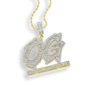 Iced Out สร้อยคอประดับจี้เพชรเทียมของผู้ชาย,เครื่องประดับทรงฮิปฮอปเคลือบโทนสองโทนสีดำประดับด้วยจี้รูปตัวนักเลงของแท้ - Product Image 3