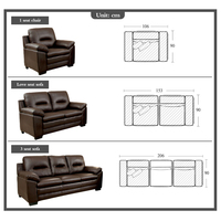 Ensemble de canapés de salon, de luxe, de Style américain, haut de gamme, en cuir Royal, pour le bureau, vente en gros