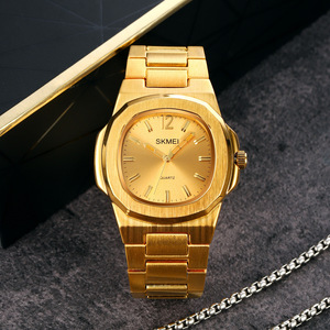 Skmei Men's Quartz Watch Gold Stainless Steel Band Analog 30M Water Resistant Business Fashion Wristwatch Model 1794 - Product Image 2