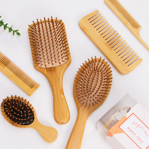 Ensemble de brosses à cheveux en bambou écologiques, peigne démêlant naturel, brosse à cheveux en bois avec logo personnalisé - Product Image 6