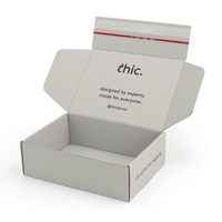 Boîtes d'expédition à bande déchirable imprimées personnalisées, boîte postale en carton ondulé gris avec logo sur mesure pour l'expédition de produits de beauté et de vêtements