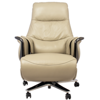 Chaises de bureau de direction de luxe contemporaines, ergonomiques, modernes, en cuir véritable, pour le patron
