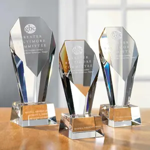 Mh-jb134 handgemachte benutzer definierte Logo-Plakette K9 Crystal Columm Trophy Glass Award Trophy