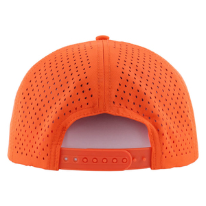 Casquette Snapback non structurée à 5 panneaux, imperméable et respirante, en nylon, style sportif, pour le voyage en extérieur, avec logo en caoutchouc et visière plate - Product Image 3