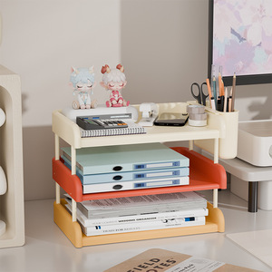 Étagère de rangement de bureau à 3 niveaux, porte-documents A4, organisateur de bureau pour fournitures de bureau et documents - Product Image 3