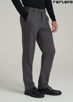 Pantalones de Lana y Cachemira Sostenibles para Hombre, con Apliques, Clásicos, de Lujo, Corte Regular, Color Sólido, Ecológicos, Resistentes al Viento, Elásticos en Cuatro Direcciones, para Otoño