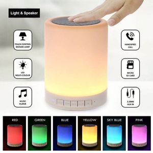 Haut-parleur intelligent portable sans fil Bluetooth avec lumière LED colorée tactile, 7 couleurs réglables, lumière de nuit - Product Image 2