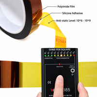 Ruban de masquage antistatique en silicone ESD 55m, haute température, 6kV, ambre, pour fabrication électronique de circuits imprimés (PCB) et semi-conducteurs (SMT)