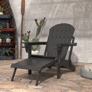 DU'S Outdoor Folding Beach <strong>Chair</strong> Classic Casual Garden <strong>Chair</strong> <strong>with</strong> <strong>Footstool</strong> Recliner - Product Image 2