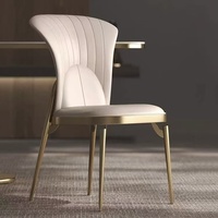 Chaise de salle à manger de luxe légère et design, dossier haut, style minimaliste moderne, chaise de table à thé en acier inoxydable 304, matériau métallique de haute qualité