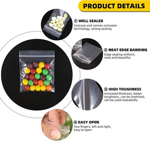 Factory Custom Self Sealing <strong>Zip</strong> Lock <strong>Bag</strong> Logo Clear 2MIL Poly <strong>Bag</strong> <strong>Small</strong> Transparent Print LDPE Reclosable Ziplock Plastic <strong>Bags</strong> - Product Image 4