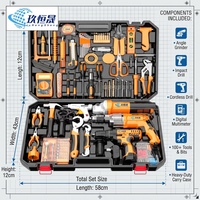 Kit d'outils multifonctionnel complet pour électricien professionnel, outils de quincaillerie domestique, kit de réparation et d'entretien, boîte à outils de rangement
