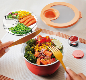 Nayad 64oz Tazones Para Mezclar Ensaladas Tamaño Grande Premium Acero Inoxidable 18 8 Divisor Compartimentos Stock Listo Almuerz - Product Image 3