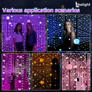 Programmeerbare 50mm 24V UCS1903 RGB Pixel Ball String Light met 3D Diffuus Licht, LED Gordijn voor Festival, Markt en Podiumdecoratie - Product Image 5