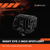 Lampu LED 20W untuk Pilar Samping, Lampu Penanda Belakang, Lampu Sorot Merah Amber, Jangkauan 251M, 12V 24V, Aluminium untuk Off Road SUV Truk 4x4