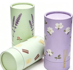 Boîte cylindrique et emballage en tube en papier kraft 100 % recyclable et écologique avec marquage à chaud pour bougies, cosmétiques et parfums - Product Image 4