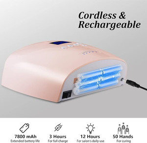 Lampe à ongles UV LED sans fil 66W rechargeable, sécheuse de vernis gel, 5 minuteurs, capteur IR, écran LCD pour la maison et le salon - Product Image 3