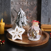 Plateau décoratif circulaire en bois d'acacia - Écologique, durable, non toxique pour les tables basses, les comptoirs de cuisine et l'usage domestique