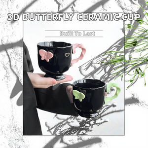 Taza de Cerámica con Diseño Personalizado de Mariposa 3D, Cuchara, Regalo de Cumpleaños, Taza de Porcelana de Alta Gama para Café, Desayuno, Leche de Oficina - Product Image 2