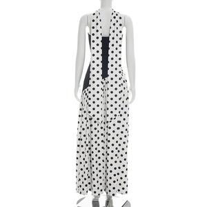 วิวิบลุค J26DS142 ชุดเดรสฤดูร้อนผู้หญิงเซ็กซี่สายเดี่ยวริบบิ้นลายจุดพิมพ์ลายเย็บปะติดปะต่อกันแม็กซี่สลิตชุดราตรีวันเกิด - Product Image 6