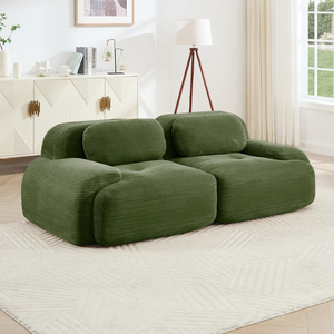 Carton Vacuum Compression Modular <b>Combination</b> Lounge, Thick Striped Corduroy Fabric Block Divan, Boneless Sponge Couch, Flexible - Product Image 1