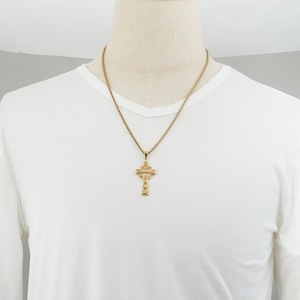 yunnique <b>Cross</b> Pendant Necklace Gold Zinc Alloy Geometric Design 60cm <b>Chain</b> Gift Jewelry - Product Image 4