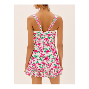 Modello personalizzato arricciato increspato ruffle floreale mini abiti sottoveste - Product Image 2